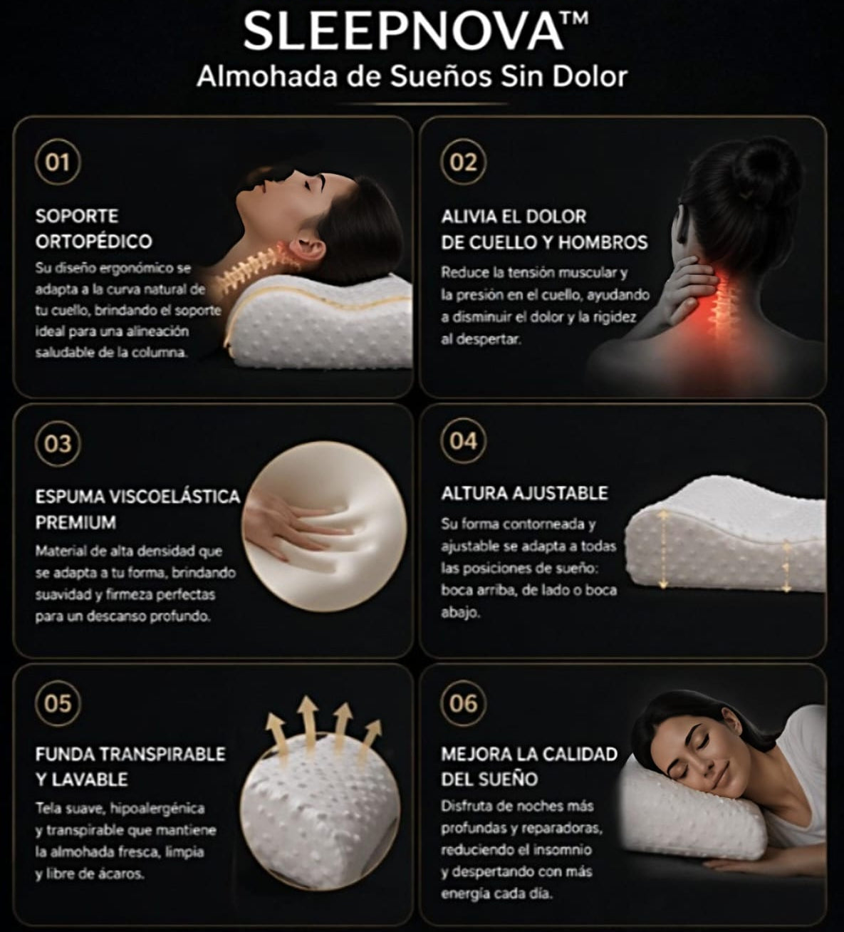 SleepNova™ Almohada de Sueños Sin Dolor